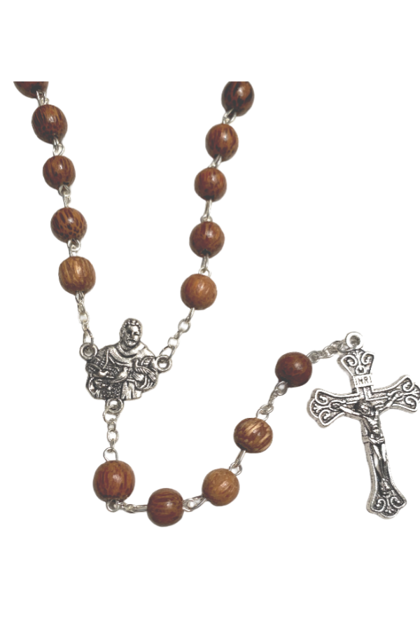 St. Francis Coconut Wood Rosary