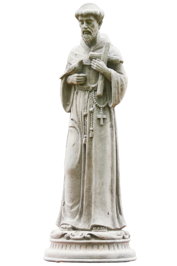 24" St. Francis with Bird Garden Statue