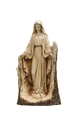 Carved Our Lady of Grace Garden Statue