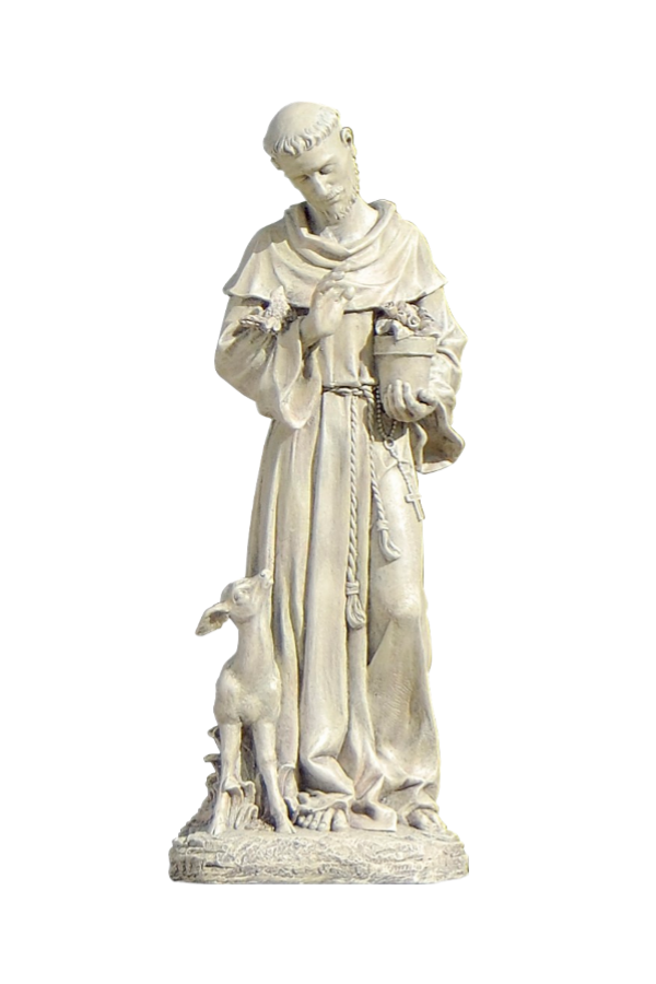 18" St. Francis with Fawn Garden Statue