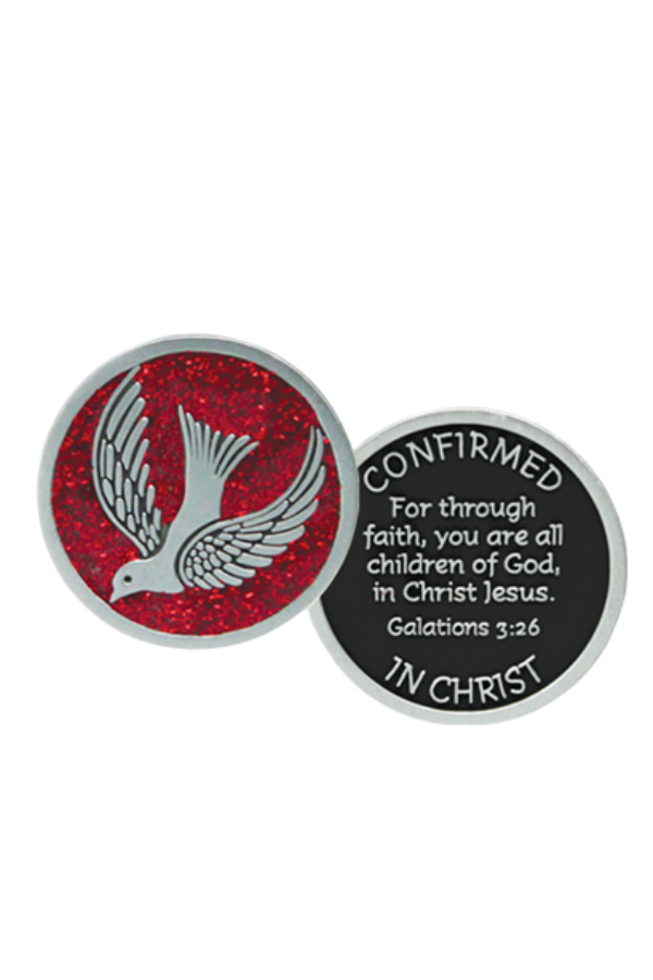 Confirmation Pocket Token with Dove