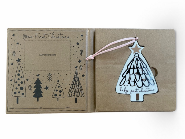 Baby's First Christmas Ornament - Pink Hanger