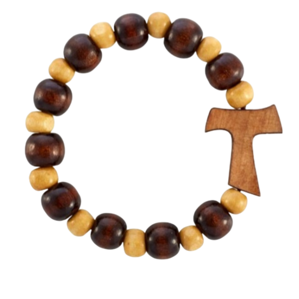 ユニドロブレスレット　ブラウン系 Tau Cross Rosary Bracelet – The Franciscan Store