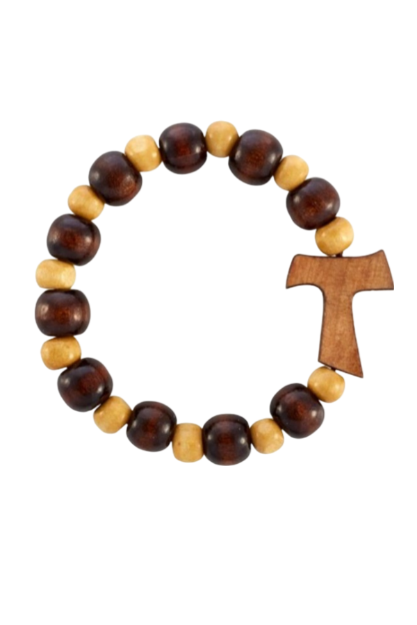 Olive Wood Stretch Rosary Bracelet with Metal Jerusalem Cross - HA-OR (The  Light)
