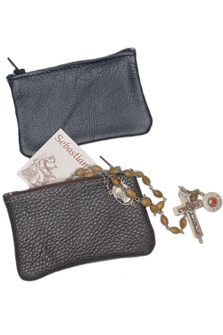 Br. Sebastian’s Small Rosary and Coin Pouch <br> Black or Brown