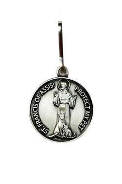 St. Francis Round Pet Medal With Clasp