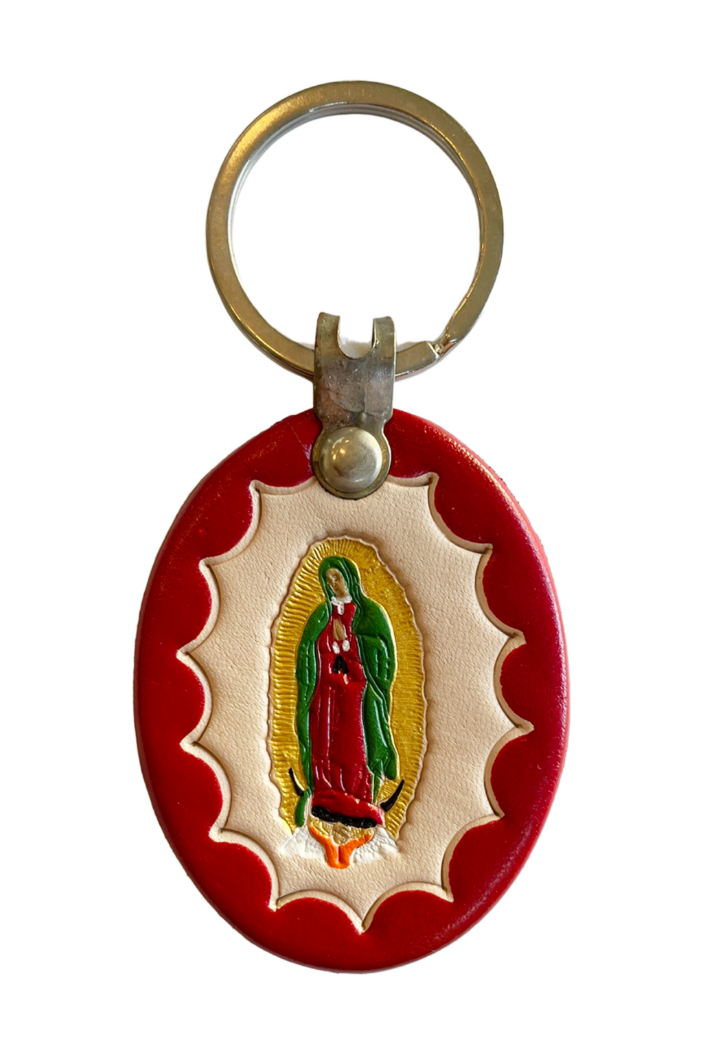 Our Lady of Guadalupe Leather Key Ring - Red – The Franciscan Store Our Lady of Guadalupe Leather Key Ring - Red – The Franciscan Store