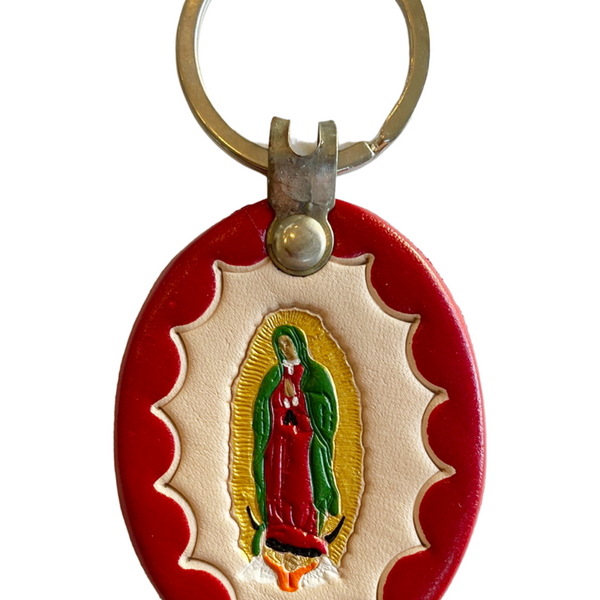 Our Lady of Guadalupe Leather Key Ring - Red – The Franciscan 