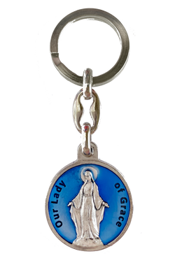 Our Lady of Grace Enamel Keyring (Made in Italy)