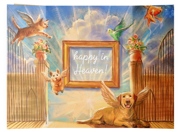 Happy in Heaven Pet Remembrance Card