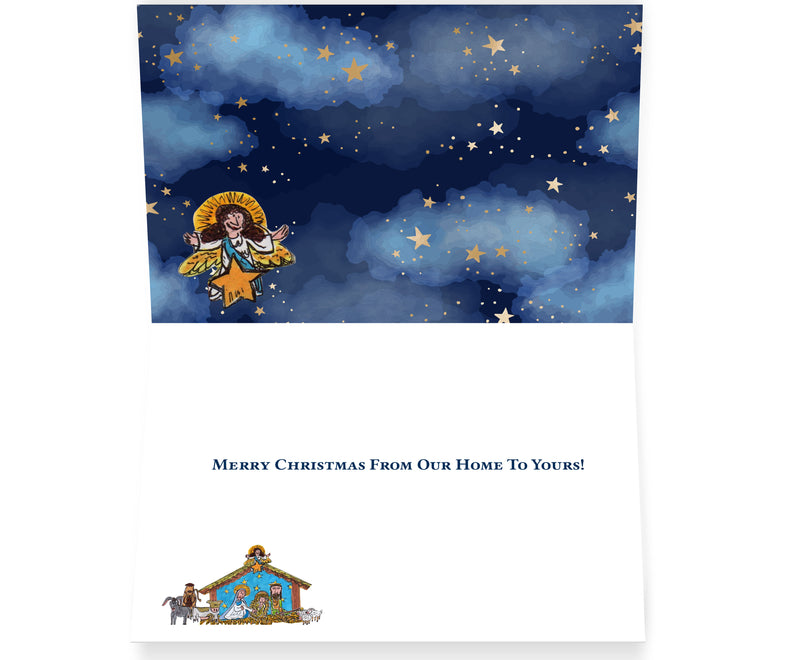 "Friar Humor" Manger Christmas Card