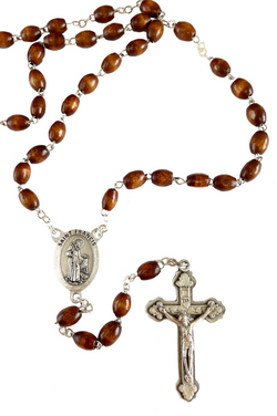 22" St. Francis Wooden Rosary