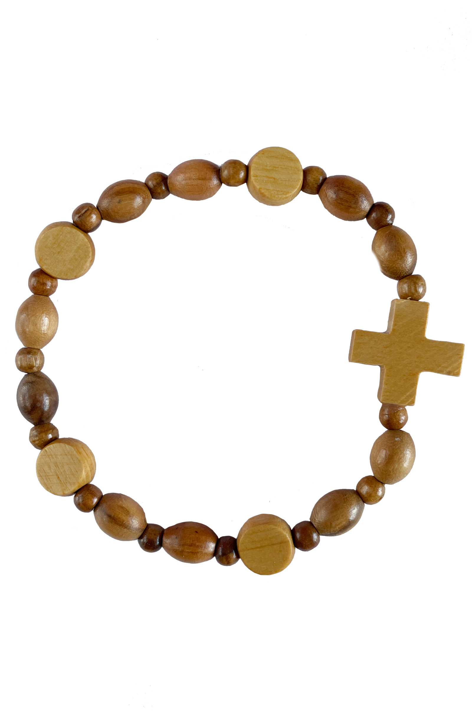 St. Michael Italian Olive Wood Stretch Bracelet – The Franciscan Store